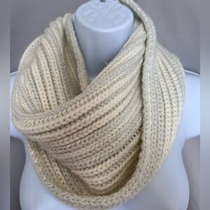 Charlie‎ Paige Womens Knit Infinity Scarf Silver Cream